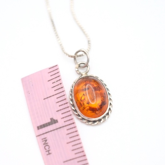 Glowingly Gorgeous Amber Necklace Beauty 🙌🏻✨⏰💭🤝⌛️ Sterling Silver Boho - Picture 10 of 16